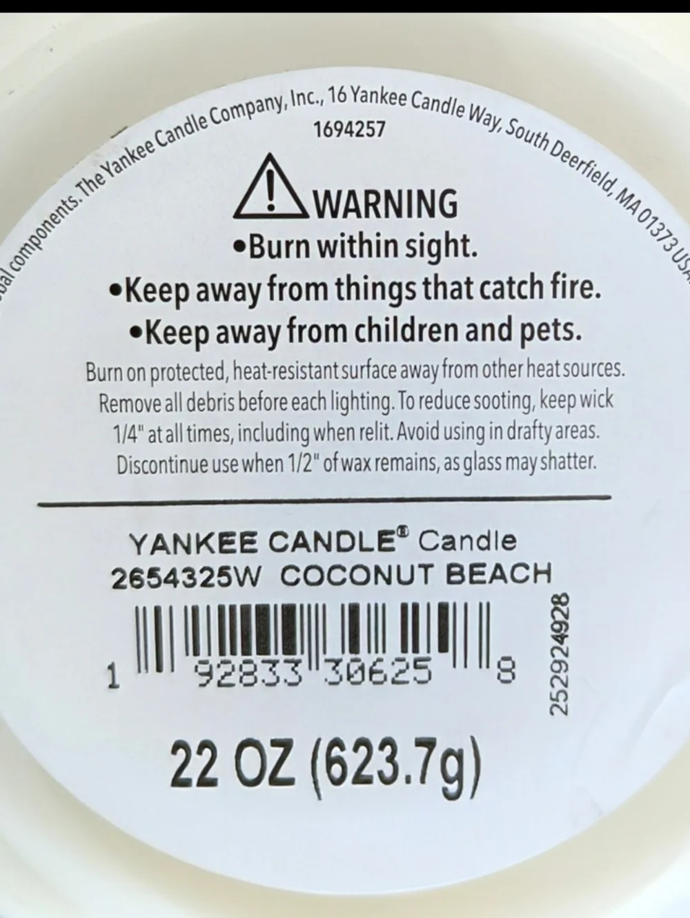 Yankee Candle Coconut Beach Jar Candle - White